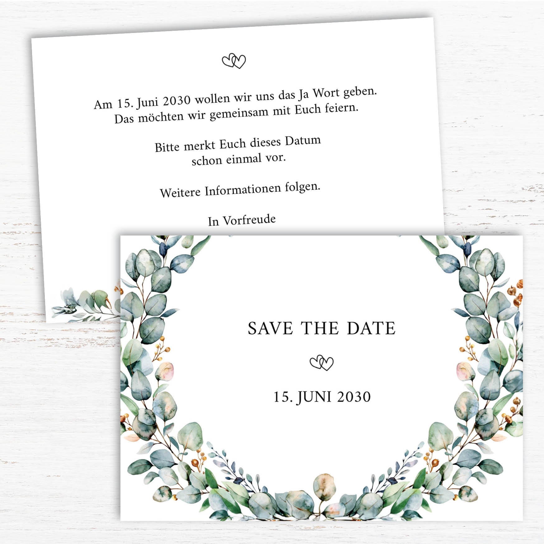 Save the Date Karten: Aquarell flower